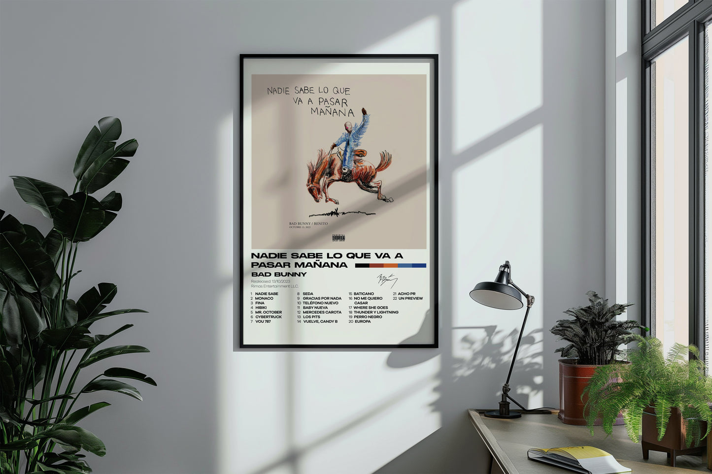 Bad Bunny Minimalist Album Poster – nadie sabe lo que va a pasar mañana Wandkunst