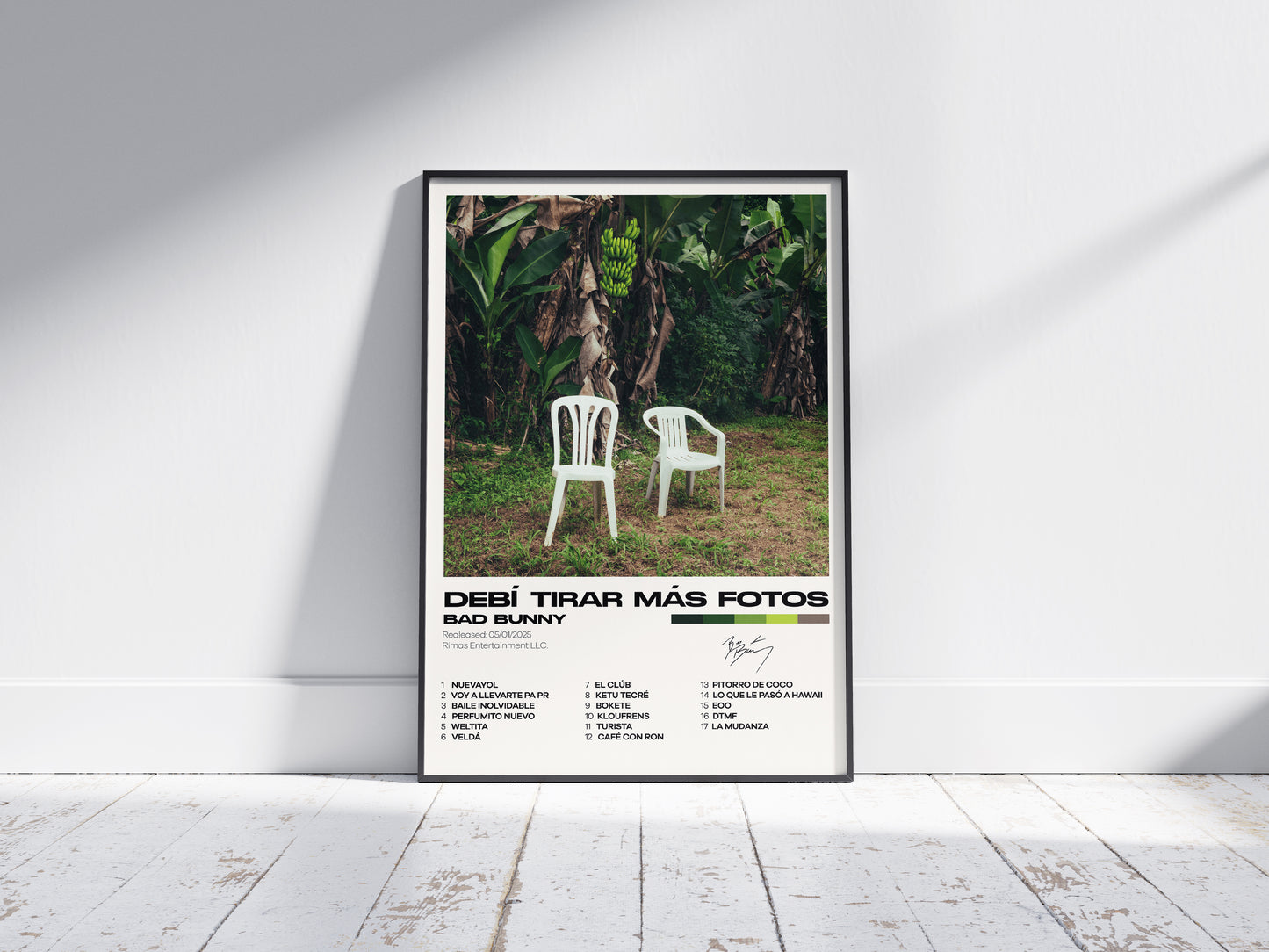 Bad Bunny Minimalist Album Poster - Debi Tirar Mas Fotos Wall Art