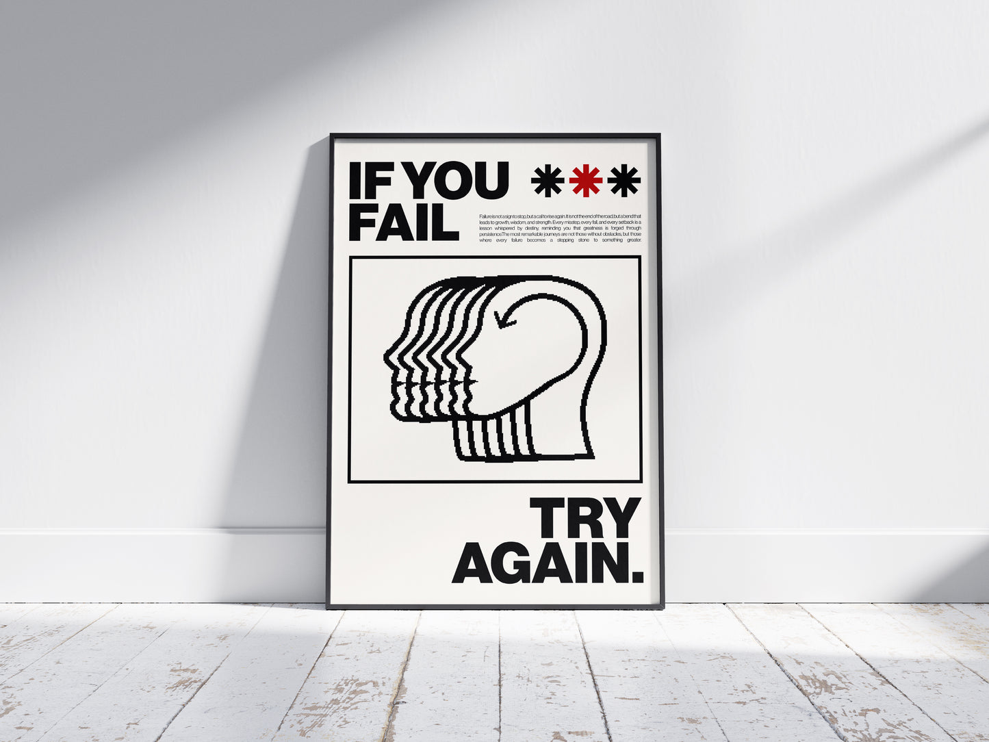 If You Fail Try Again - Minimalist Motivational Poster