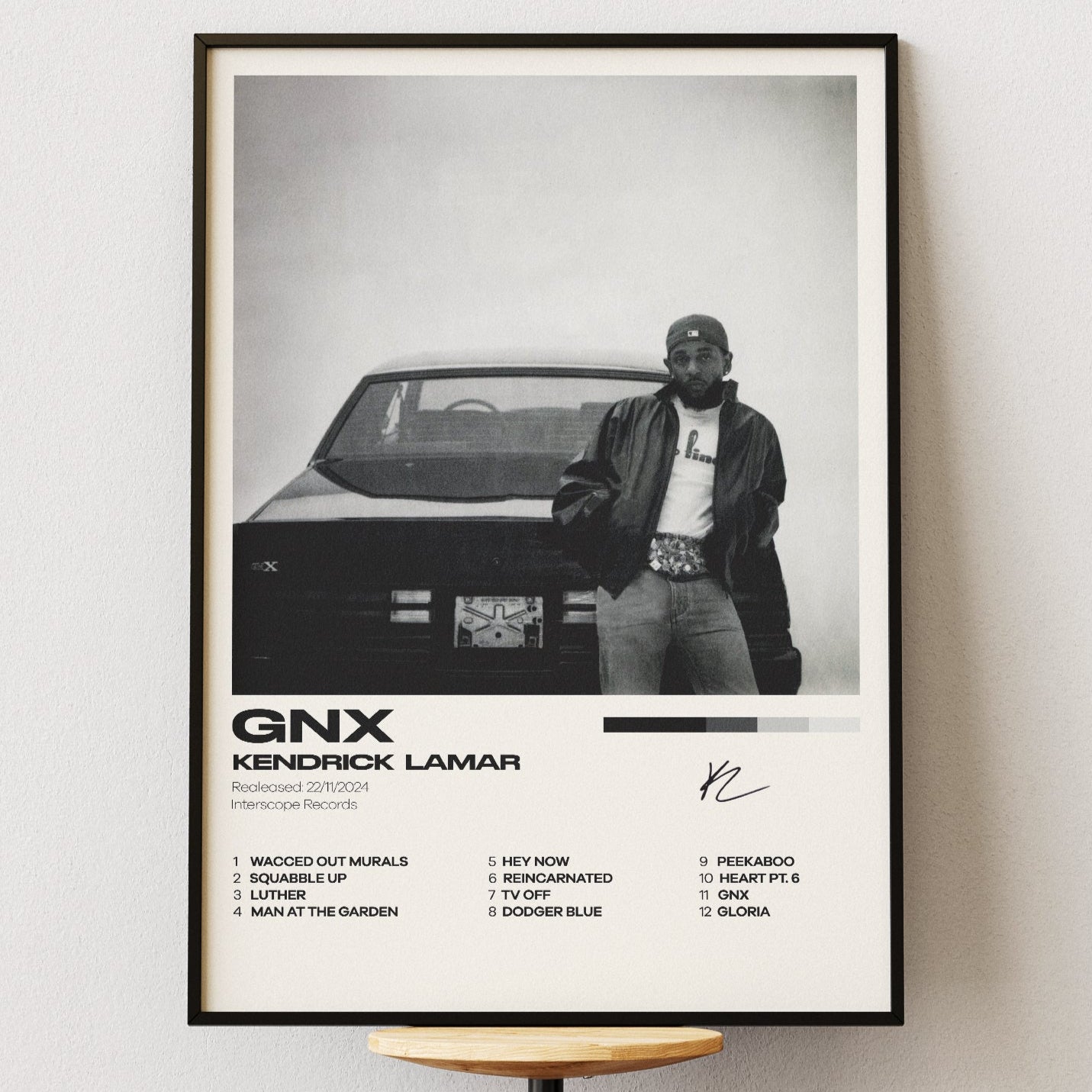 Kendrick Lamar Minimalistisches Albumposter - GNX Wandkunst - Digitaler Download Größen A1-A4