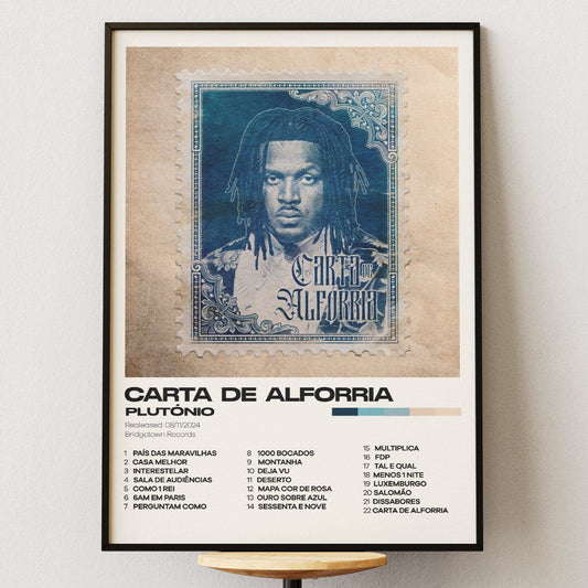Plutónio Minimalist Album Poster - CARTA DE ALFORRIA Wall Art