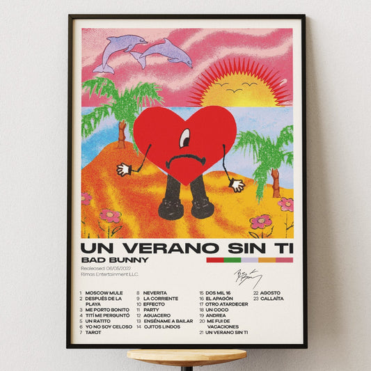 Bad Bunny Minimalist Album Poster - Un Verano Sin Ti Wall Art