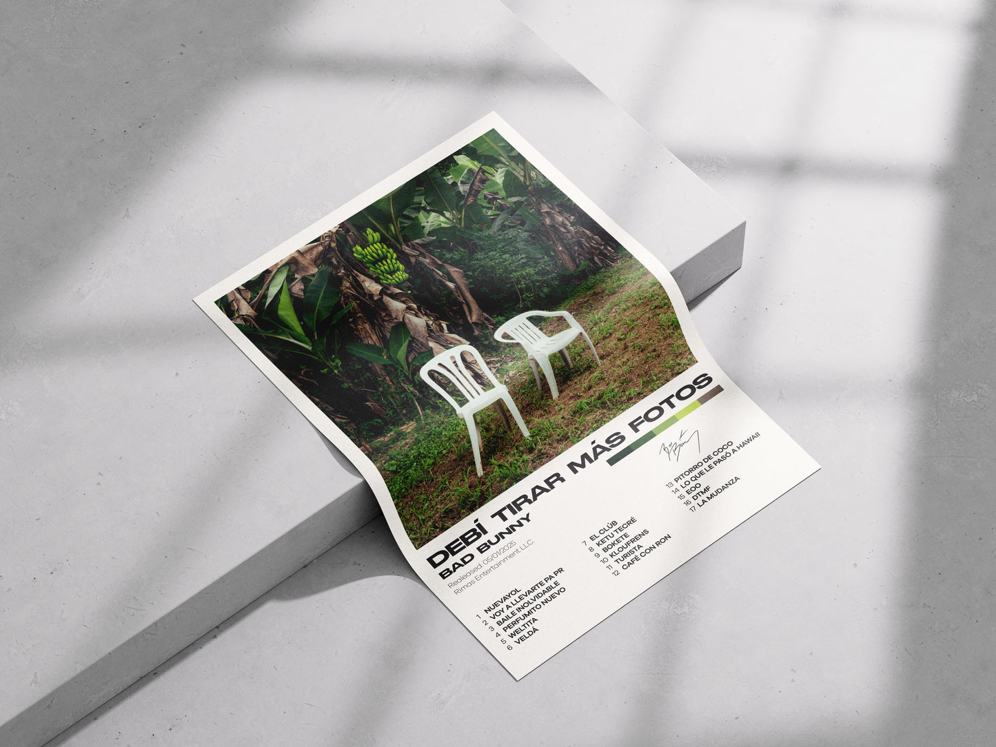 Bad Bunny Minimalist Album Poster - Debi Tirar Mas Fotos Wall Art