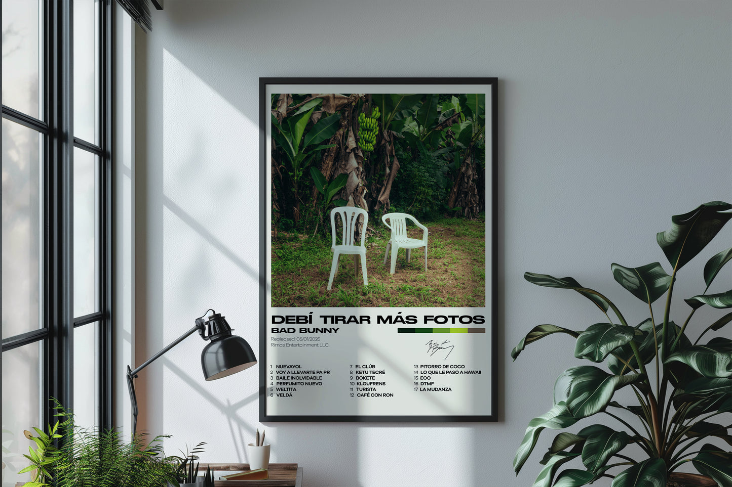 Bad Bunny Minimalist Album Poster - Debi Tirar Mas Fotos Wall Art